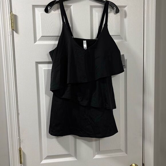 Cacique black tankini size 20 C5-19 - Picture 1 of 4